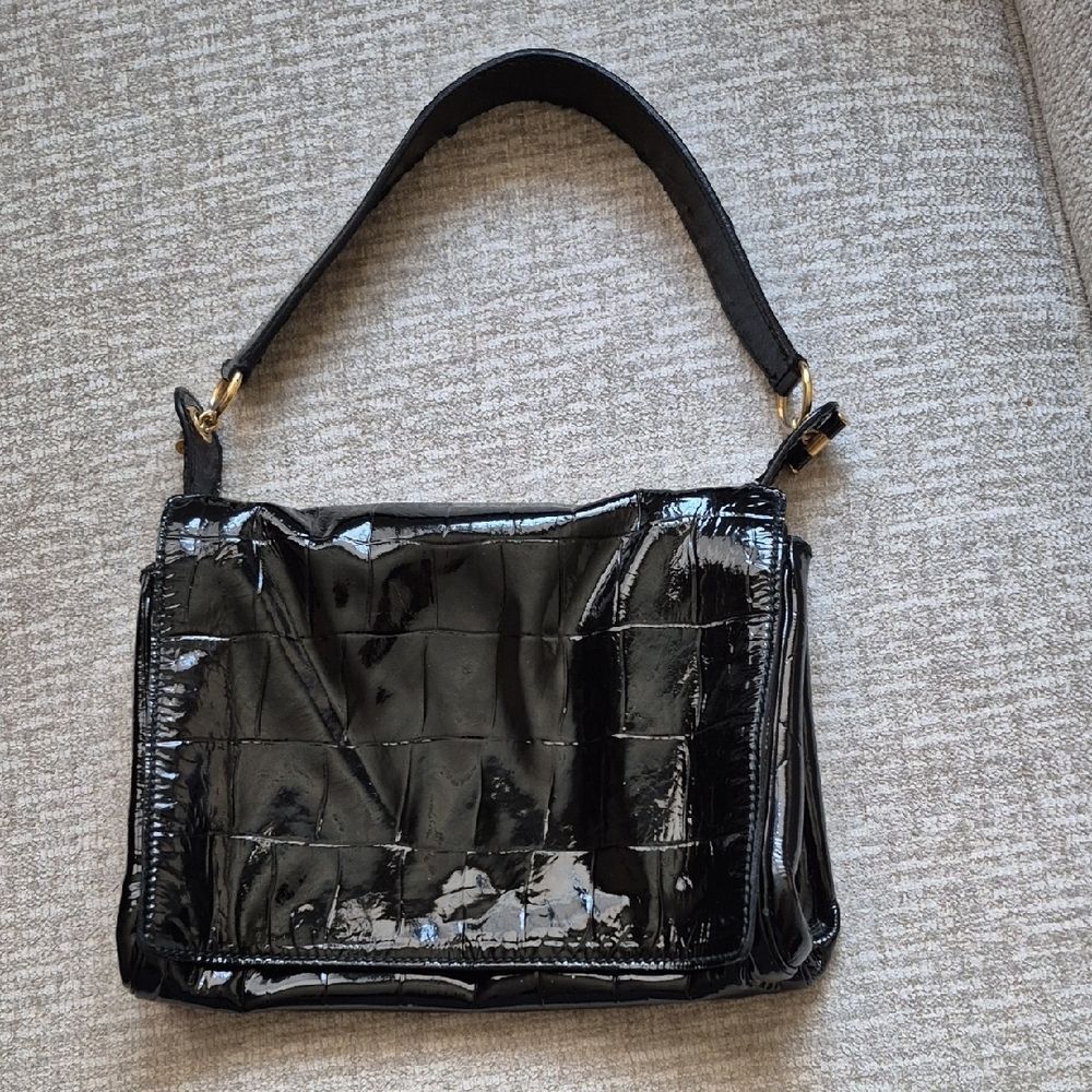 Yves SAINT Laurent, River Gauche,patent Leather Catwalk Flap Bag - Picture 3 of 11